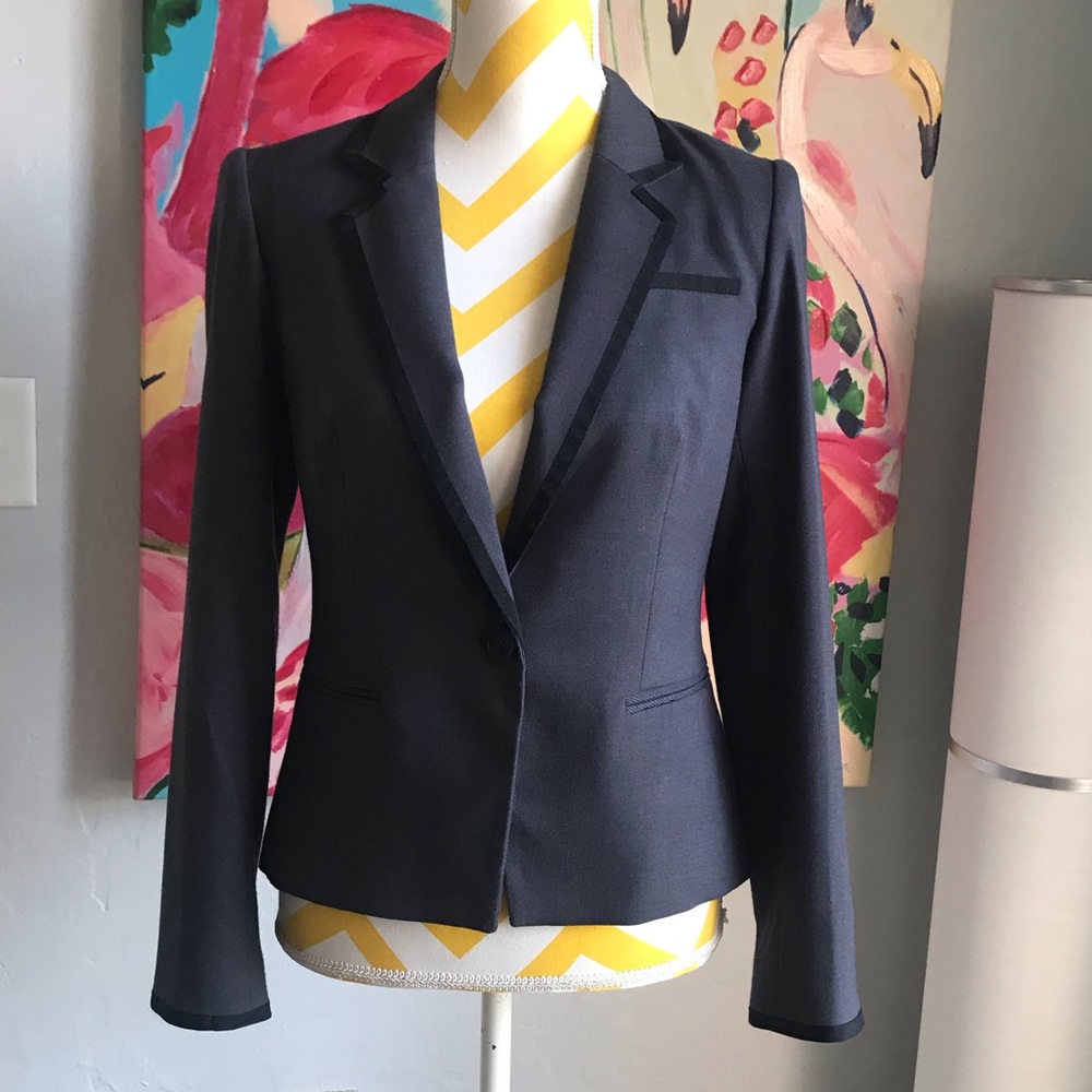 Banana Republic Grey black blazer sz 2